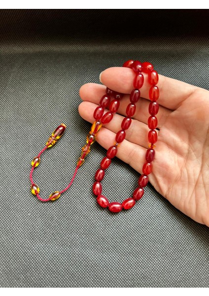 Osmanlı Sıkma Benzetme Sıkma Kehribar Tesbih Eskitme Model Erkek Sertifikalı Kişiye Özel Isim