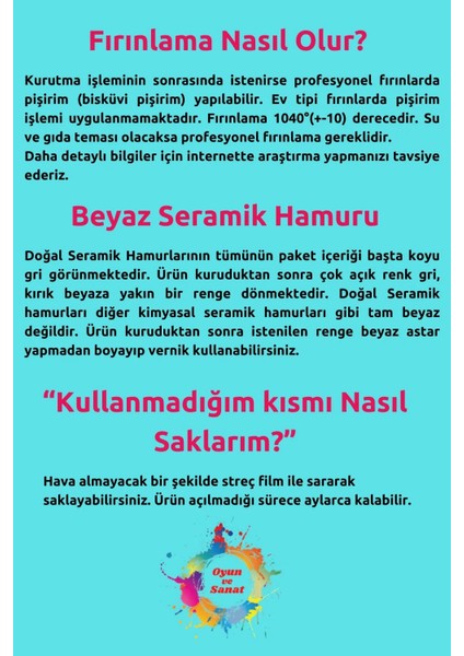 Seramik Hamuru Doğal Kil Çamuru 8,7 kg Ebeşuar Modelaj Seti