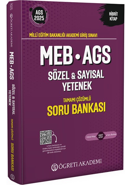 2025 MEB-AGS Soru Bankası Tamamı Çözümlü Sözel – Sayısal Yetenek