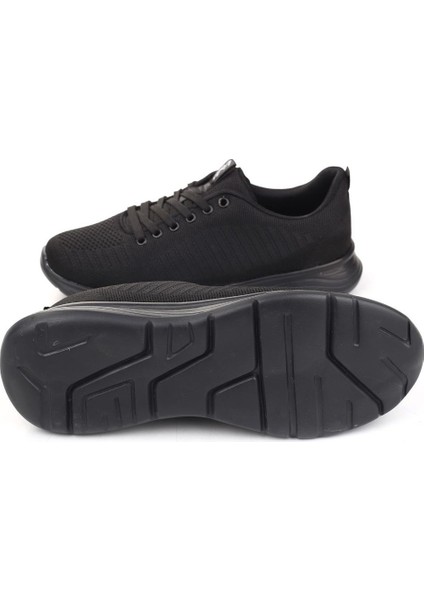 Siyah Fileli Günlük Bağcıklı Çocuk Sneaker Ayakkabı (36-40)