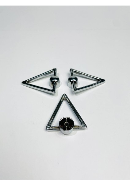 Zamak Düz Üçgen Halka Kulp - Krom - 55 mm - 5 Adet