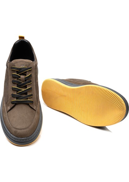 16380 Erkek Duman Hakiki Deri Sneaker Ayakkabı 3K1UA16380