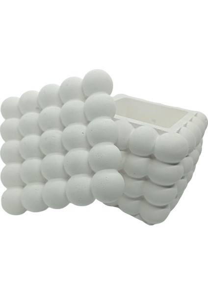 El Yapımı Kapaklı Dekoratif Bubble Organizer, Mücevher&takı Kutusu Beyaz fırsatları