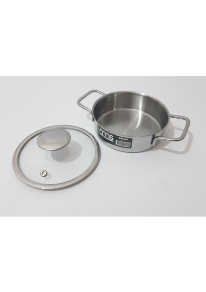 14 cm Kapaklı Çelik Sahan Yemek Isıtma Yemek Saklama Sahanı