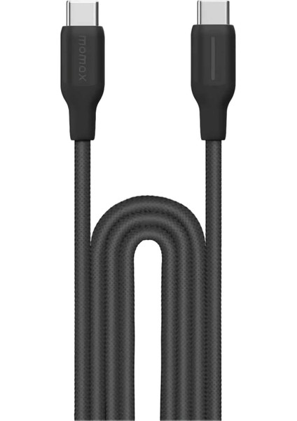 1-Link Flow cc 100W Usb-C 2.0m ÖRGÜLÜ-DC25 Kablo Siyah