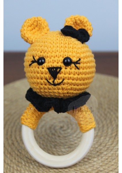 Aleylife Amigurumi Organik Ayıcık Çıngırak Diş Kaşıyıcı