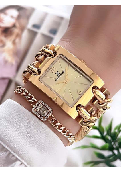 Çelik Kordon 3 Atm Suya Dayanıklı Özel Tasarım Kadın Kol Saat+Bileklik VS.BLKT.0102