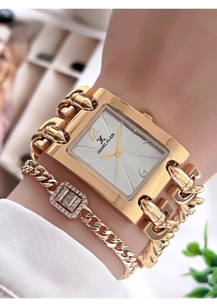 Çelik Kordon 3 Atm Suya Dayanıklı Özel Tasarım Kadın Kol Saat+Bileklik VS.BLKT.0103