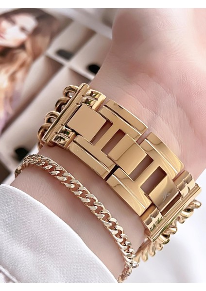 Çelik Kordon 3 Atm Suya Dayanıklı Özel Tasarım Kadın Kol Saat+Bileklik VS.BLKT.0103 modelleri