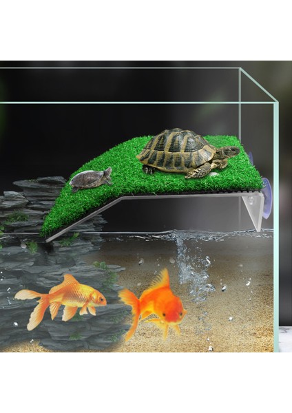 S Tarzı 3 Boyutlu Kaplumbağa Kurutma Platformu Kaplumbağa Köprüsü Simüle Çim Kaplumbağa Tırmanma Merdiveni Amfibiler Habitat Tankı Süsleme (Yurt Dışından)