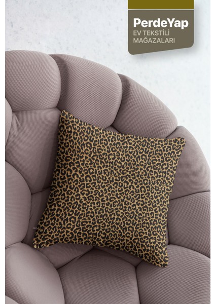 Leopar Desenli 4'lü Dijital Baskılı Kırlent Kılıfı 43 x 43 cm modelleri