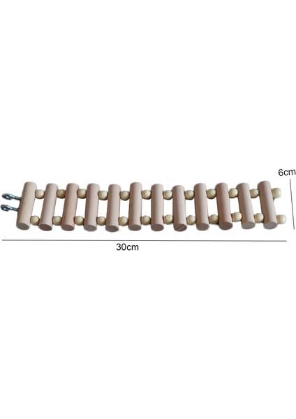 6X30CM Tarzı Kuş Kafesi Aksesuarları Hamster Ürünleri Pet Malzemeleri Papağan Oyuncak Ahşap Merdiven Sallanan Tırmalayıcı Dallı Tünek Yuvarlak Kütük (Yurt Dışından)