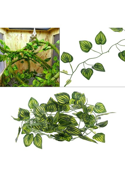 Duvar Kaplanı Tarzı Yapay Karpuz Sarması Sürüngen Kertenkele Terraryum Tırmanma Dekorasyonu Sahte Bitki Yaprakları (Yurt Dışından) fiyatları
