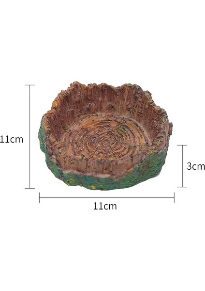 Q3 Stili Sürüngen Yiyecek ve Su Kase Taş Kase Reçine Kaçış Engelleme Solucan Tabak Kertenkele Gecekondu Kase Terraryum Dekor Sürüngen Aksesuarları (Yurt Dışından)