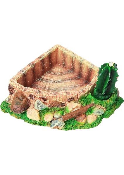 Q3 Stili Sürüngen Yiyecek ve Su Kase Taş Kase Reçine Kaçış Engelleme Solucan Tabak Kertenkele Gecekondu Kase Terraryum Dekor Sürüngen Aksesuarları (Yurt Dışından)