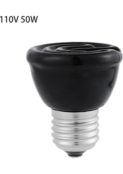 110V 50W Tarzı 1 Adet Pratik 110V 220V E27 Seramik Isı Ampulü Kızılötesi Isıtıcı Brooder Lambası Sürüngen Evcil Hayvan Yetiştirme Dış Aydınlatma (Yurt Dışından)