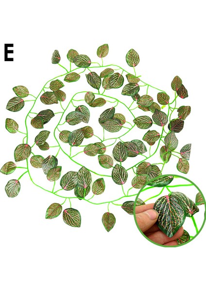 E Stili 1 Adet Yeşil Yaprak Terraryum Kertenkele Orman Sarmalı Esnek Orman Sarmalı Bükülebilir Yapay Sarmalı Kertenkele Terraryum Dekorasyonu (Yurt Dışından)