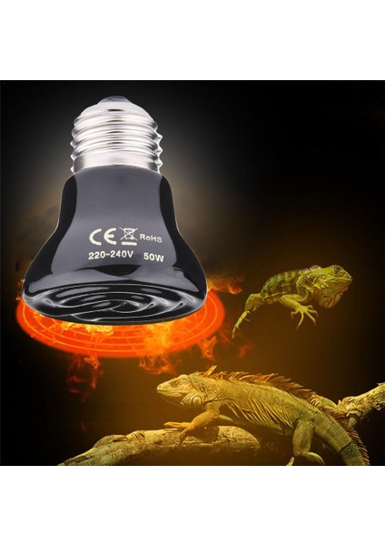 100W Tarzı E27 Uzak Kızılötesi Seramik Evcil Hayvan Isıtma Lambası Kertenkele Kaplumbağa Örümcek Sürüngen Isıtıcı Isıtıcı Işık Ampulü Sıcaklık (Yurt Dışından)