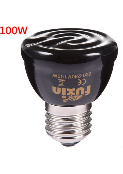 Siyah 100W Tarzı Yeni Seramik Kaplı Sürüngen Isıtma Lambası Kaplumbağa Kertenkele Örümcek Kutusu Isıtıcı Işık Ampulleri 20W 50W 75W 100W Ünlü (Yurt Dışından)