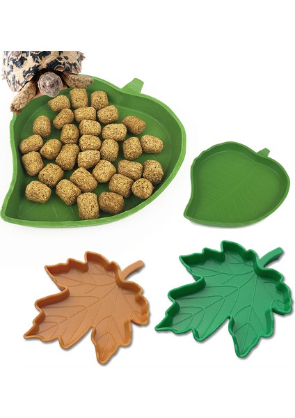 Bir Stil Sürüngen Su ve Yem Kabı Kap Plastik Kaplumbağa Keler Kırkayak Deri Yaprak Şekli Evcil Hayvanlar Üretim Tepsi (Yurt Dışından)