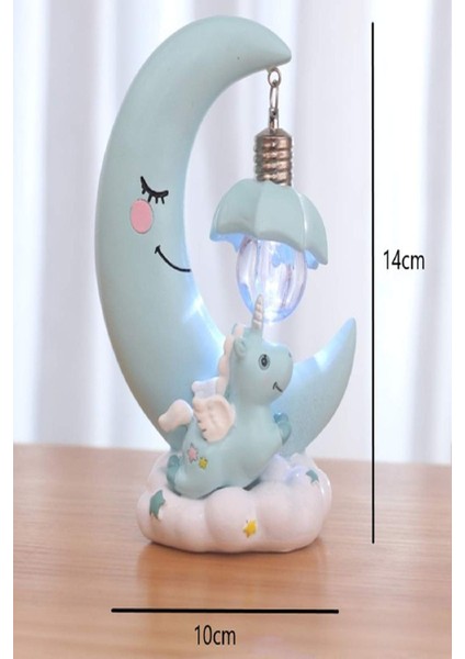 Dekoratif Bebek Çocuk Odası Ay Şekilli LED Gece Lambası Masaüstü LED Işık Masa & Gece Lambası 14 cm