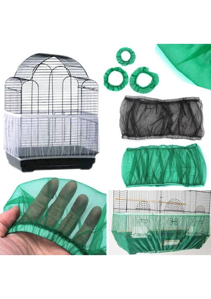 NO.2006356 Stili L Beden Naylon Fileli Kuş Kafesi Kapağı Kafes Etek Net Kolay Temizlik Tohum Yakalayıcı Koruma Kuş Kafesi Aksesuarları Havalı Fileli Papağan Kuş Kafesi Neti (Yurt Dışından) modelleri