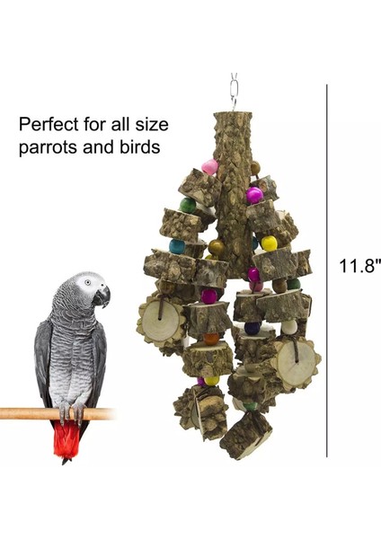Beyaz Stil Kuş Oyuncakları Doğal Ahşap Büyük Papağan Oyuncak Kuş Oyuncakları Afrika Gri Macaws Kakadular Papağan Kuşları ve Daha Fazlası Için En Iyi (Yurt Dışından) indirimleri