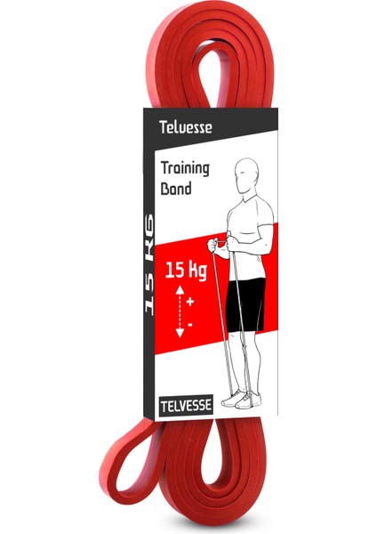 15 kg Direnç Bandı Kas Geliştirme Lastiği Fitness Pilates Cross Training Bant Kırmızı - Orta Sert fiyatları