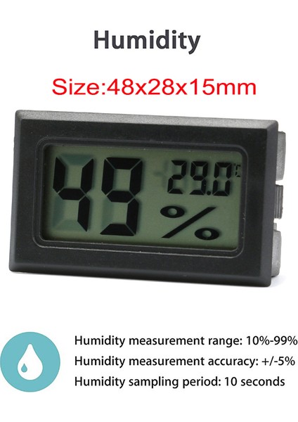 Tel Siyah Stili ile Sürüngen Kaplumbağa Terraryum Akvaryum Tank Aksesuarları Sıcaklık Nem Için Yüksek Hassas Dijital Termometre Higrometre Meter (Yurt Dışından)