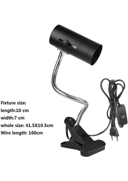 Siyah 150CM -Us Stili Kaplumbağa Balık Tankı Sürüngen Isıtma Lamba Tutucu 360 Derece Döner E27 Lamba Soketi Klipsli Ampul ile Lamba Klips Kapağı Ürün Başlığı (Yurt Dışından) fırsatları