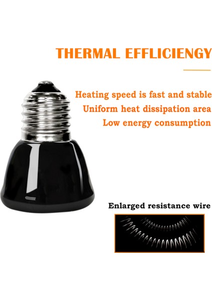50W Tarzı Mini Seramik Isıtma Lambası 220V W E27 Kızılötesi Kaplumbağa Sıcak Ampul Su Geçirmez Sıcaklık Kontrol Cihazı (Yurt Dışından)