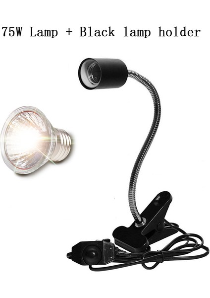 75W ve Siyah Tutucu Stili Kaplama Ampul Lamba Tutucu Kaplamanın Sürüngen Işık Kertenkele Aydınlatma (Yurt Dışından)