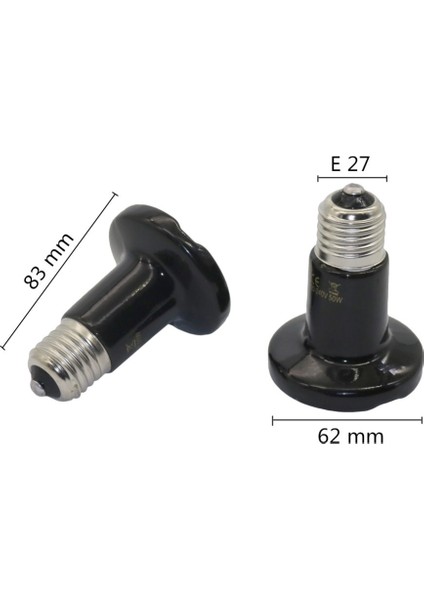 50W Tarzı Kaplumbağa Hayvan Isıtıcı Pet Seramik Isıtma Lambası E27 25W 50W 75W 100W 1 Adet (Yurt Dışından) modelleri