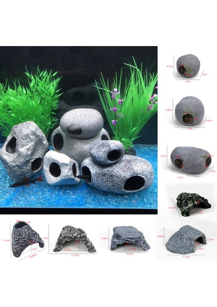 F Stili Kertenkele Yılan Kaplumbağa Sığınağı Mağara Evi Basking Saklanma Habitatı Akuarium Süslemesi Terraryum Dekorasyonu (Yurt Dışından)
