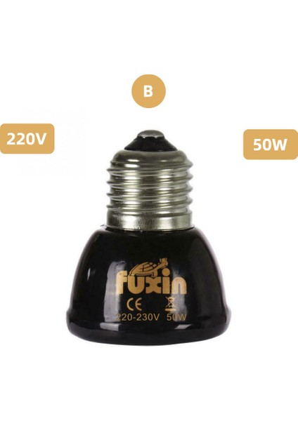B 220V 50W Tarzı E27 Pet Isıtma Lambası Mini Kızılötesi Seramik Isıtıcı Ampul Kertenkele Isıtma Işığı Kutusu Isıtıcı Işık Ampulleri (Yurt Dışından)
