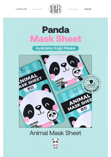 Panda Desenli Eğlenceli, Aydınlatıcı Kağıt Maske Lamelin Animal Panda Mask fiyatları