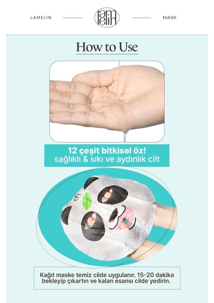 Panda Desenli Eğlenceli, Aydınlatıcı Kağıt Maske Lamelin Animal Panda Mask modelleri