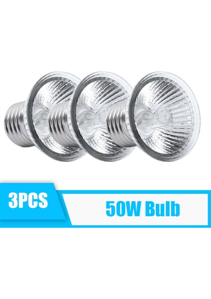 3 Adet 50W Ampul Tarzı Uva+Uvb 3.0 Sürüngen Lambası Tutucu Seti ile Klipsli Termometre Higrometre Kertenkele Kaplumbağa Kaplumbağalar Isıtma Ampulü 220V (Yurt Dışından)