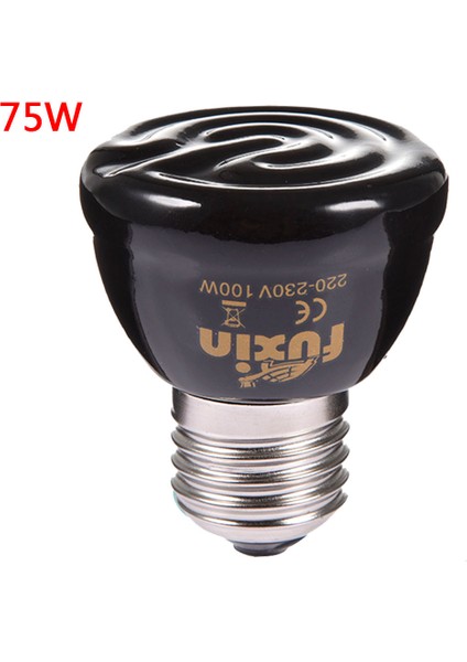 75W Tarzı 25W 50W 75W 100W E27 Pet Isıtma Lambası Siyah Kızılötesi Isıtıcı Seramik Emici Isı Lambası Pet Yavru Sürüngen Lambası 220V - 230V (Yurt Dışından)