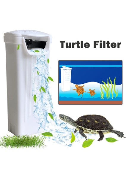 Beyaz Stil Akvaryum Kaplumbağa Su Filtresi Pompa Balık Tankı Düşük Şelale Filtre Oksijen Pompası Kaplumbağa Sürüngen Malzemeleri 3.5W 280LH (Yurt Dışından) modelleri