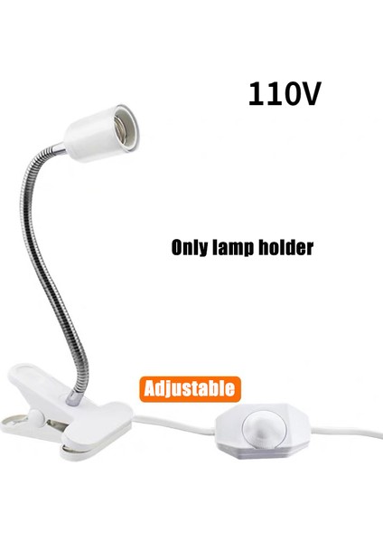 Sadece Tutucu Beyaz Tarzı 110V Uva+Uvb 3.0 Sürüngen Lamba Seti Klipsli Lamba Tutucu Ampul Termometre Higrometre Kaplumbağa Kaplumbağalar Kertenkele Isıtma Işığı (Yurt Dışından)