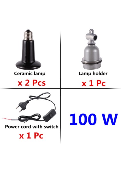 100W Tarzı Sürüngen Isı Lambaları Yılan Kaplumbağalar Kertenkele Isı Lambaları Evcil Çiftlik Hayvanı Sürüngen Kümes Kuşu Ilık Kasa Seramik Isıtıcı Lamba 25W~200W (Yurt Dışından)
