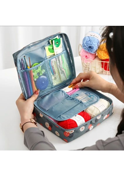 Yeni Başlayanlar Için Tığ Başlangıç Seti, Iplik, Iğne ve Çanta ile Komple, Kendin Yap Örgü Kiti