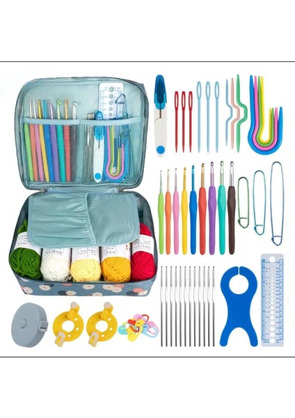 Yeni Başlayanlar Için Tığ Başlangıç Seti, Iplik, Iğne ve Çanta ile Komple, Kendin Yap Örgü Kiti modelleri