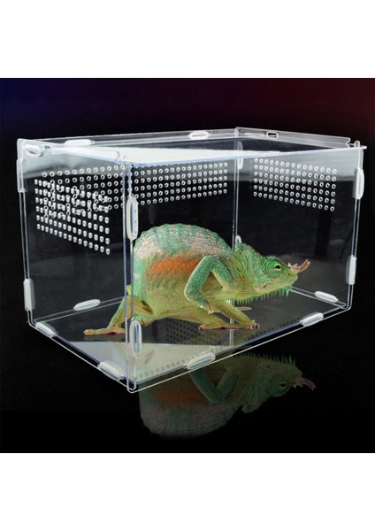 28X18X18CM Tarzı Sürüngen Üreme Kutusu Şeffaf Akrilik Sürüngen Tankı Terraryum Böcek Örümcek Kertenkele Kurbağa Çekirge Kaplumbağa (Yurt Dışından) fiyatları