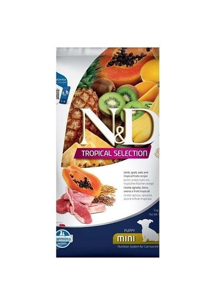 Tropical Selection Kuzu Etli ve Tropikal Meyveli Mini Irk Yavru Köpek Maması 5 kg