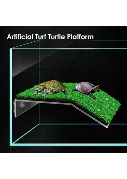L Tarzı Akvaryum Kaplumbağa Isıtma Platformu Akrilik Brezilya Kaplumbağa Güneşlenme Tırmanma Merdiveni Yosun Balık Tankı Peyzaj Yüzen Platform (Yurt Dışından)