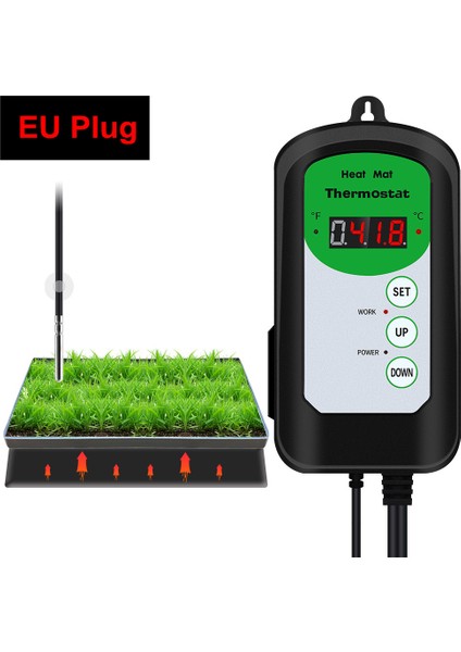 Ab Fiş Tarzı Hidroponik Bitkiler Tohum Çimlendirme Sürüngenler Pet Malzemeleri Isı Matı Termostat Sıcaklık Kontrol Cihazı 5℃-42℃ (Yurt Dışından)