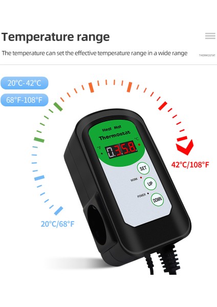 Ab Fiş Tarzı Hidroponik Bitkiler Tohum Çimlendirme Sürüngenler Pet Malzemeleri Isı Matı Termostat Sıcaklık Kontrol Cihazı 5℃-42℃ (Yurt Dışından)