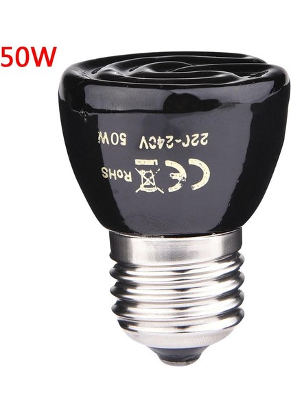 50W Tarzı 25W 50W 75W 100W E27 Evcil Hayvan Isıtma Lambası Siyah Kızılötesi Seramik Yayıcı Isı Lambası Evcil Hayvan Yavruları Tavuklar Sürüngen Lambası (Yurt Dışından)